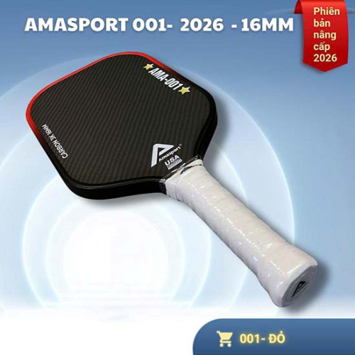Vợt pickleball ama sport 001-2026 - 16mm - Đỏ