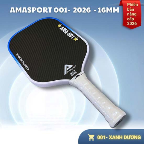 Vợt pickleball ama sport 001-2026 - 16mm - Xanh dương