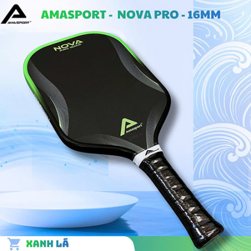 Vợt pickleball AMA SPORT NOVA PRO - 16mm - Viền xanh lá