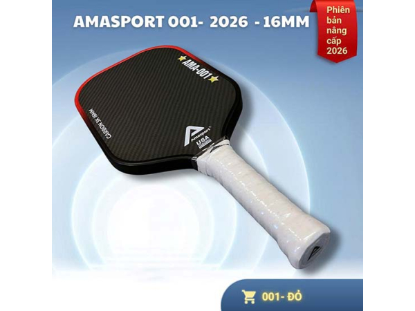 Vợt pickleball ama sport 001-2026 - 16mm - Đỏ