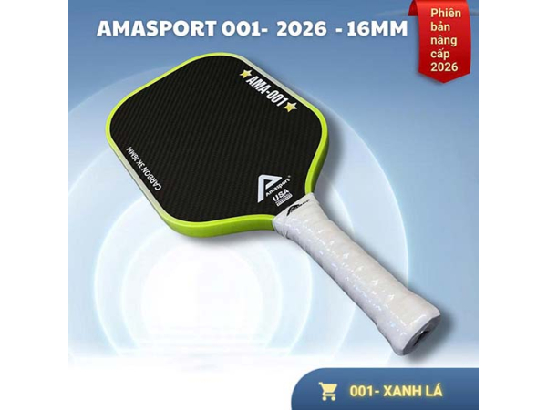 Vợt pickleball ama sport 001-2026 - 16mm - Xanh lá